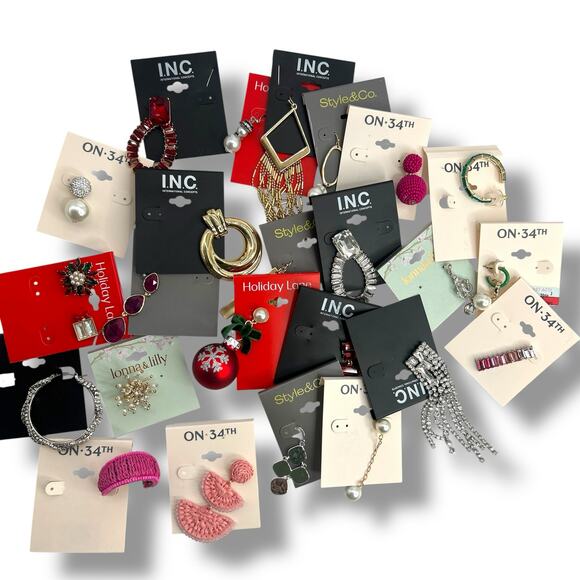 LOT OF single / broken earrings for crafting / repurpose INC ON 34th Style & Co - Picture 1 of 7